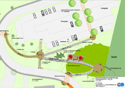 KZ Groß Gerungs Parkplatz-Aufgang und Besucherleitung